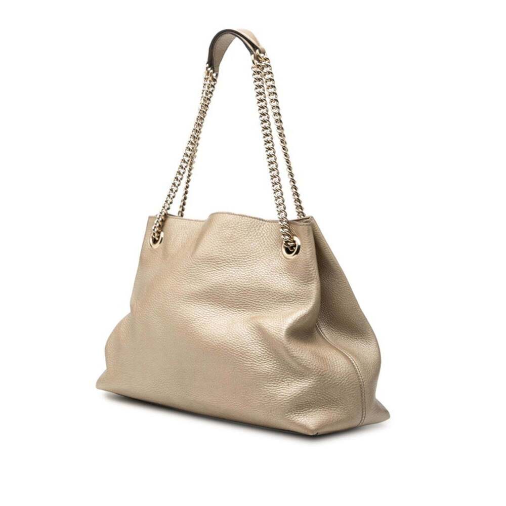 Gucci Soho Tassel Chain Shoulder Bag 308982 Gold Leather Women's GUCCI - Picture 2 of 6